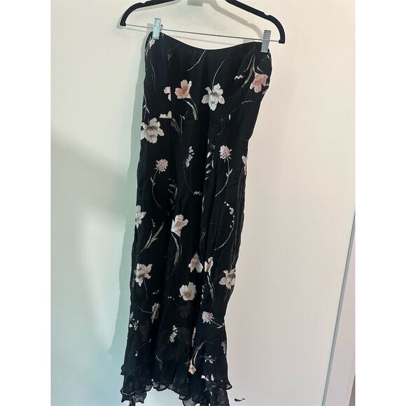 1137. Katie May Nami Gown Women's Strapless Floral Midi Dress Black Size S - Picture 3 of 9